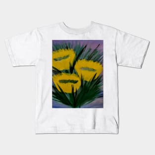 abstract yellow wildflower Kids T-Shirt